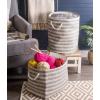 imageDII Woven Paper Storage Bin Basketweave Gray ampamp White LargeGray  White