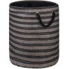 imageDII Woven Paper Storage Bin Basketweave Gray ampamp White LargeStone  Black