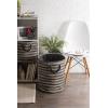 imageDII Woven Paper Storage Bin Basketweave Gray ampamp White LargeStone  Black