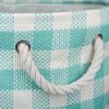 imageDII Woven Paper Storage Bin Checkers Aqua Large RectangleAqua