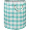 imageDII Woven Paper Storage Bin Checkers Aqua Large RectangleAqua