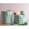 imageDII Woven Paper Storage Bin Checkers Aqua Large RectangleAqua