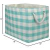 imageDII Woven Paper Storage Bin Checkers Aqua Large RectangleAqua