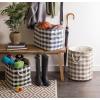 imageDII Woven Paper Storage Bin Checkers Aqua Large RectangleBlack