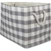 imageDII Woven Paper Storage Bin Checkers Aqua Large RectangleGray