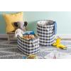 imageDII Woven Paper Storage Bin Checkers Aqua Large RectangleNavy