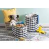 imageDII Woven Paper Storage Bin Checkers Aqua Large RectangleStone