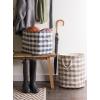 imageDII Woven Paper Storage Bin Checkers Aqua Large RectangleStone