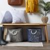 imageDII Woven Paper Storage Bin Metallic Lurex Gray Small RectangleGray
