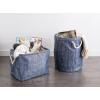 imageDII Woven Paper Storage Bin Metallic Lurex Gray Small RectangleNautical Blue
