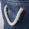 imageDII Woven Paper Storage Bin Metallic Lurex Gray Small RectangleNautical Blue