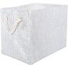 imageDII Woven Paper Storage Bin Metallic Lurex Gray Small RectangleWhite