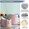 imageDII Woven Paper Storage Bin Pinstripe Rose Medium RectangleGray