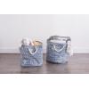 imageDII Woven Paper Storage Bin Tweed Black MediumNautical Blue