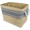imageDII Burlap Collapsible Storage Bin with Cotton Handles Medium Rectangle 16x10x12 Wine BorderGray