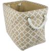 imageDII Burlap Storage Collection Collapsible Bin Medium Rectangle 16x10x12 White
