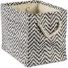 imageDII Chevron Woven Paper Storage Organizer Bin Laundry Hamper Organize Clothing Toys Pet Supplies Accessories Kids ampamp Baby Nursery Basket Medium Rectangle StoneBlack