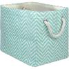 imageDII Chevron Woven Paper Storage Organizer Bin Laundry Hamper Organize Clothing Toys Pet Supplies Accessories Kids ampamp Baby Nursery Basket Medium Rectangle StoneAqua