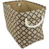 imageDII Collapsible Burlap Storage Basket or Bin with Durable Cotton Handles Home Organizational Solution for Office Bedroom Closet Toys ampamp Laundry Large  18x12x15 Black Lattice Outline