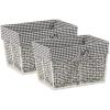imageDII Farmhouse Chicken Wire Storage Baskets with Liner Medium Antique Black ampamp White Gingham Check 11x788x7quot 2 PieceAntique Black  White Gingham Check
