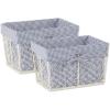 imageDII Farmhouse Chicken Wire Storage Baskets with Liner Medium Antique Black ampamp White Gingham Check 11x788x7quot 2 PieceAntique French Blue Gingham Check