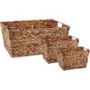 imageDII Hyacinth Collection Storage Baskets Large Set Assorted Sizes Natural 5 PieceDark Brown