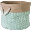 imageDII Jute Storage Collection Collapsible Burlap Diamond Storage Bin Small Round 12x9quot AquaAqua