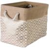 imageDII Jute Storage Collection Collapsible Burlap Diamond Storage Bin Small Round 12x9quot AquaBronze