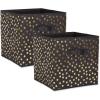 imageDII Non Woven Polyester Storage Bin Polka Dot White ampamp Gold Small Set of 2Black  Gold