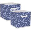 imageDII Non Woven Polyester Storage Bin Polka Dot White ampamp Gold Small Set of 2French Blue  White