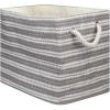 imageDII Woven Paper Storage Bin Basketweave Gray ampamp White LargeGray  White