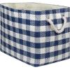 imageDII Woven Paper Storage Bin Checkers Aqua Large RectangleNavy
