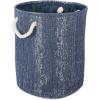 imageDII Woven Paper Storage Bin Metallic Lurex Gray Small RectangleNautical Blue