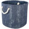 imageDII Woven Paper Storage Bin Metallic Lurex Nautical Blue Medium Round