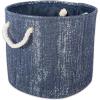 imageDII Woven Paper Storage Bin Metallic Lurex Nautical Blue Small Round