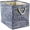 imageDII Woven Paper Storage Bin Tweed Black MediumNautical Blue