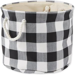 imageDII Buffalo Check Storage Collection Collapsible Bin with Handles Large Rectangle 175x12x15 Tri Color BlackBlack  White