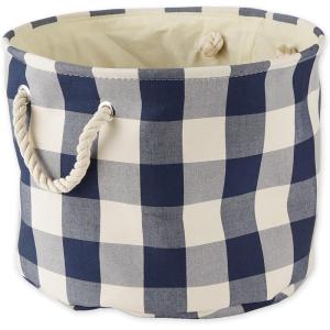 imageDII Buffalo Check Storage Collection Collapsible Bin with Handles Large Rectangle 175x12x15 Tri Color BlackNavy  Offwhite