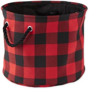 imageDII Buffalo Check Storage Collection Collapsible Bin with Handles Large Rectangle 175x12x15 Tri Color BlackRed  Black