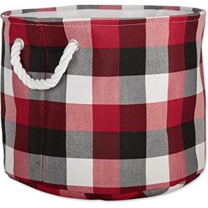 imageDII Buffalo Check Storage Collection Collapsible Bin with Handles Large Rectangle 175x12x15 Tri Color BlackTri Color Cardinal Red