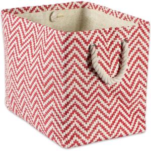 imageDII Chevron Woven Paper Storage Organizer Bin Laundry Hamper Organize Clothing Toys Pet Supplies Accessories Kids ampamp Baby Nursery Basket Medium Rectangle StoneRust