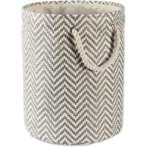 imageDII Chevron Woven Paper Storage Organizer Bin Laundry Hamper Organize Clothing Toys Pet Supplies Accessories Kids ampamp Baby Nursery Basket Medium Rectangle StoneGray