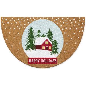 imageDII Outdoor Christmas Door Mat Collection Decorative Holiday Doormat Front Porch Dcor 17x29 Holly Jolly Cookie CoSnowglobe