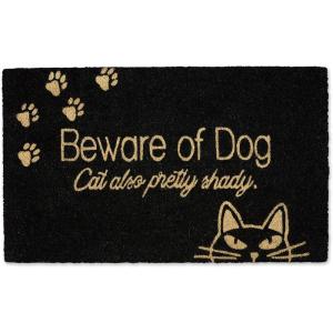 imageDII Pet Print Collection Natural Coir Doormat 17x29 Home CatBeware