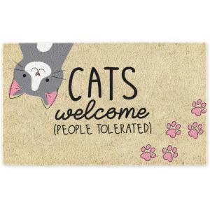 imageDII Pet Print Collection Natural Coir Doormat 17x29 Home CatCats Welcome