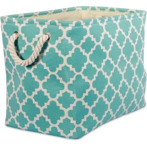 imageDII Polyester Container with Handles Lattice Storage Bin Medium Bright GreenAqua