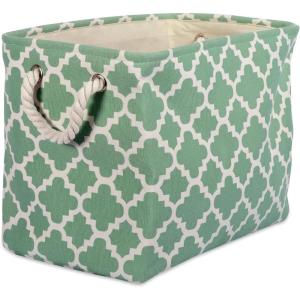 imageDII Polyester Container with Handles Lattice Storage Bin Medium Bright GreenBright Green