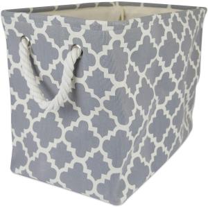 imageDII Polyester Container with Handles Lattice Storage Bin Medium Bright GreenGray
