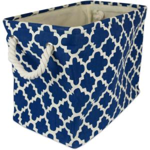 imageDII Polyester Container with Handles Lattice Storage Bin Medium Bright GreenNavy