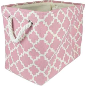 imageDII Polyester Container with Handles Lattice Storage Bin Medium Bright GreenRose
